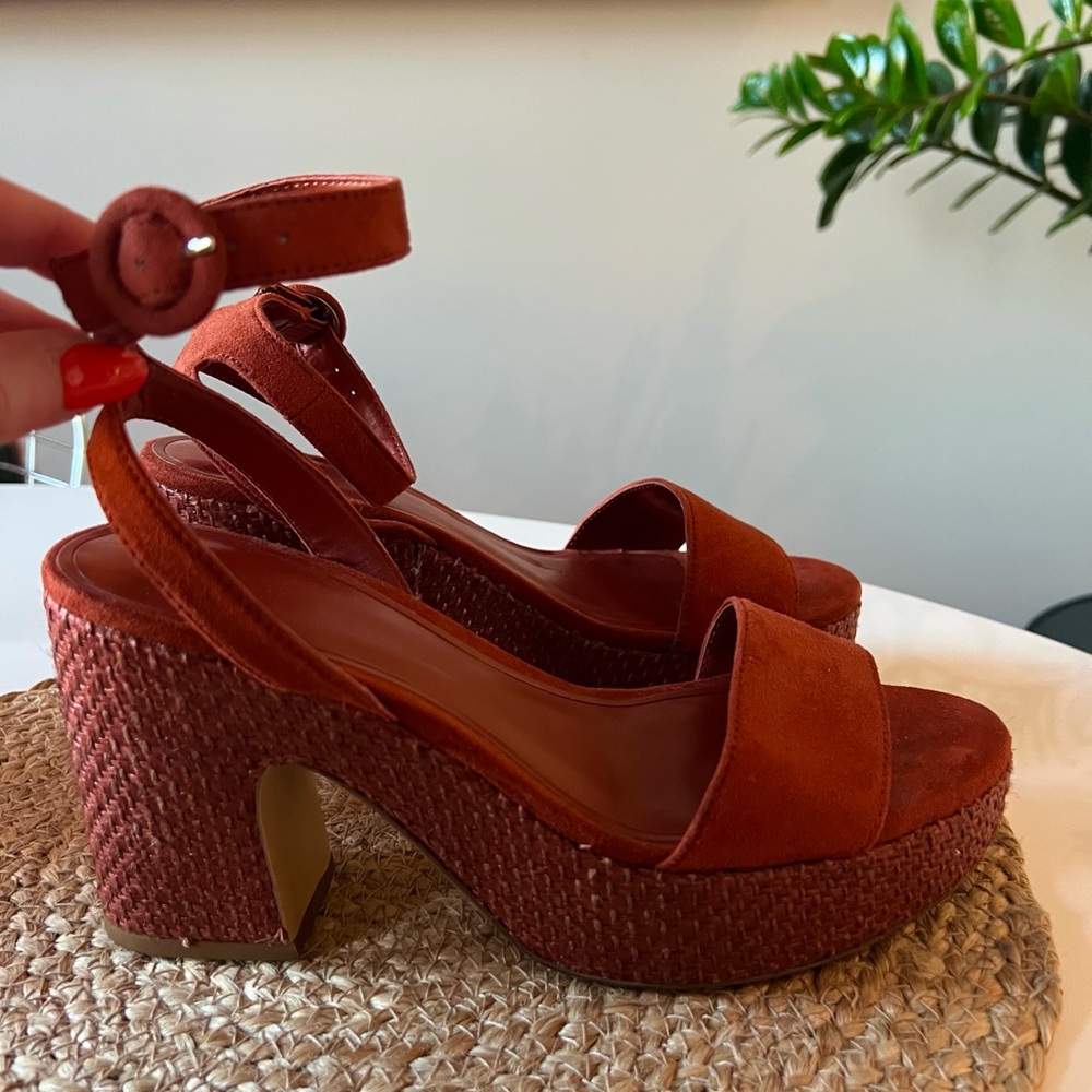 Mango Suede Platform Sandals